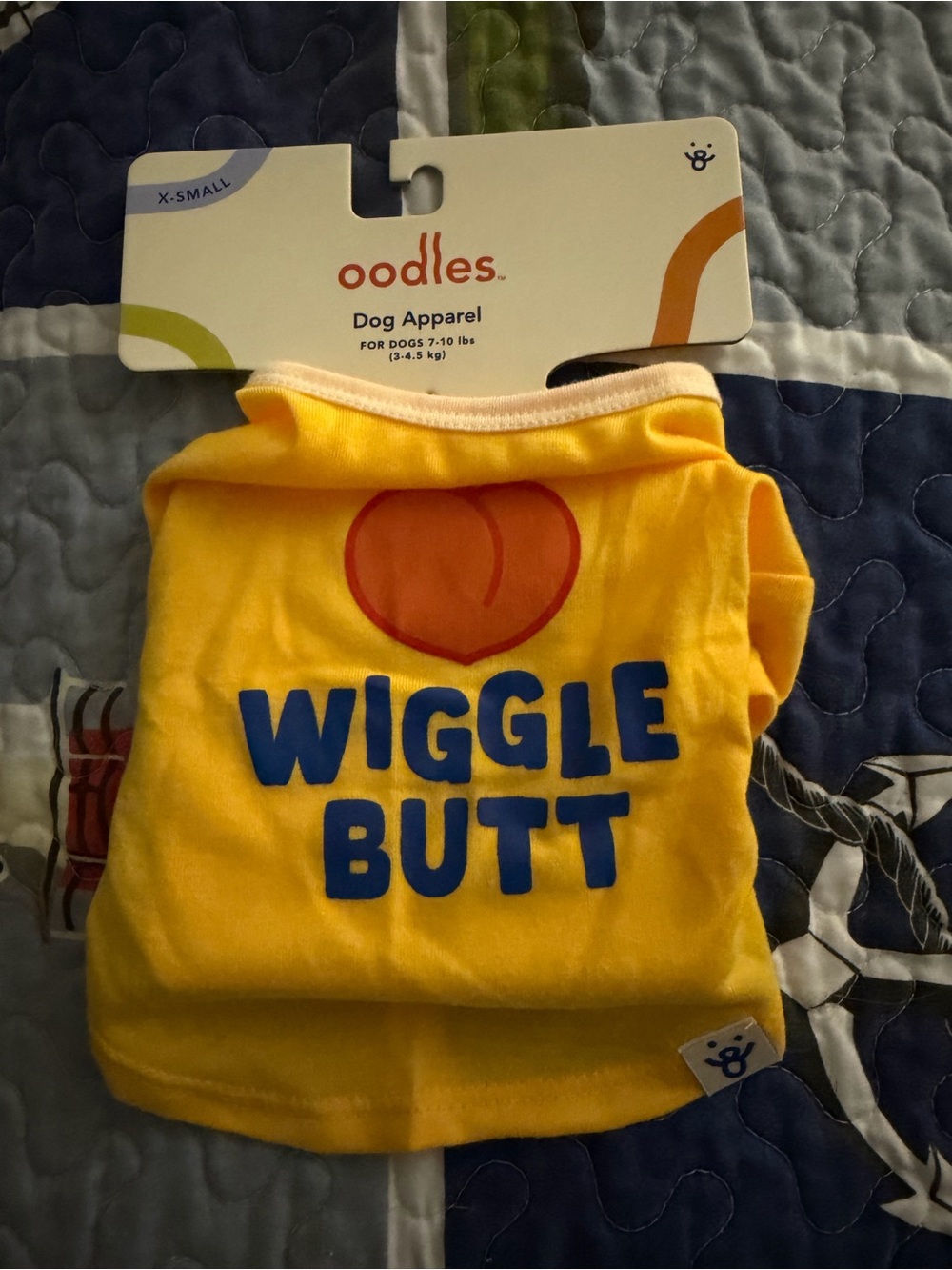 Oodles "Wiggle Butt" Yellow Dog Tee